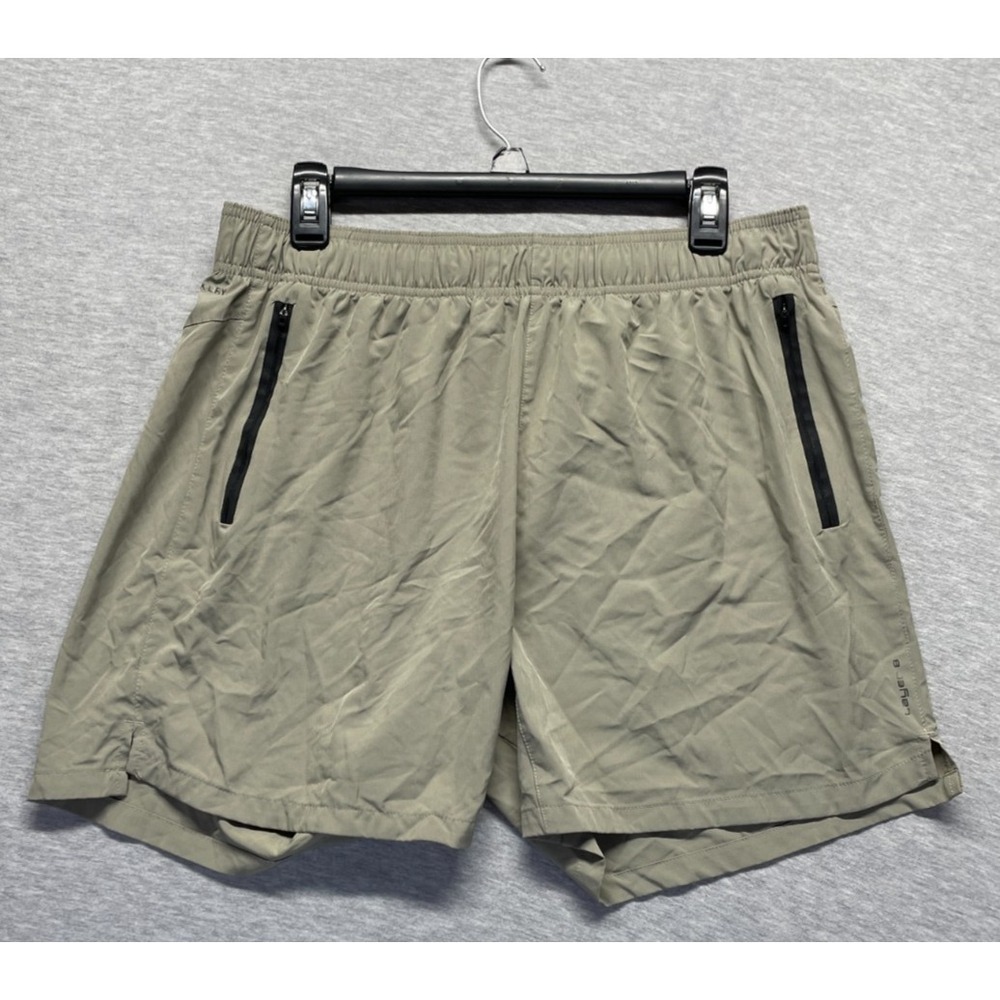 Layer 8 Athletic Shorts Mens XL Beige Side Slit Quick Drying Drawstring Waist